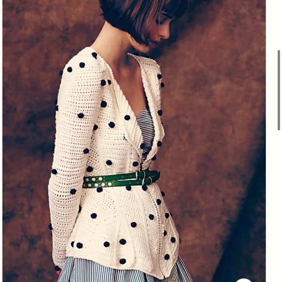 Anthropologie Sweaters - Anthropologie Moth Pom Pom Cardigan Sweater XS